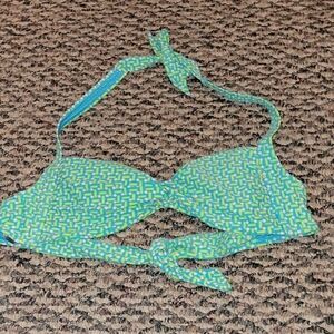 Aerie Blue/Green/Pink Bikini Halter Top